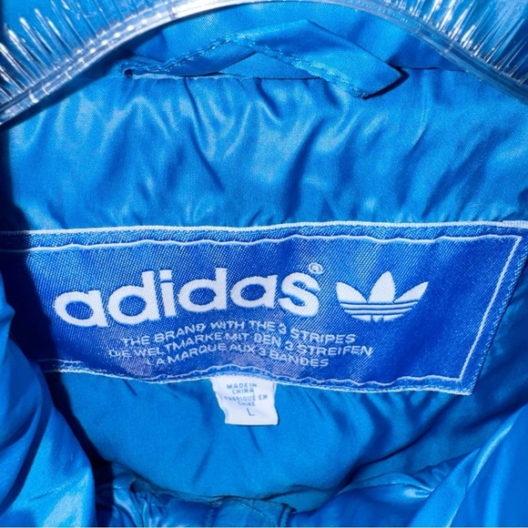 Adidas Adicolor Down Puffer Jacket Blue Sz Large - Picture 8 of 16